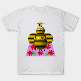 Cute Queen Bee on a Quilt T-Shirt